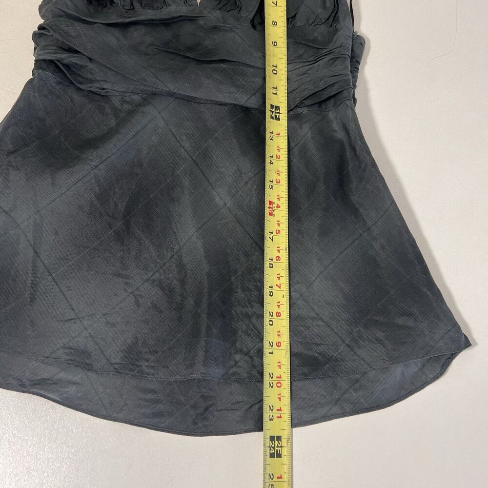 Express Baby Doll Hatler Neck Top Womens S Gray 100% Silk Ethereal Y2K Fairy‎ - Picture 5 of 6
